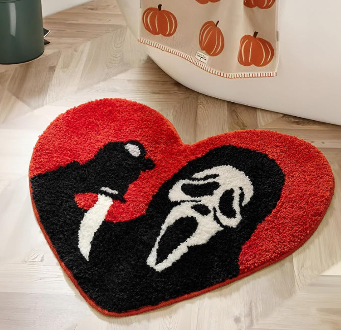 Halloween Skull Pumpkin Horror Cashmere Foot Mat