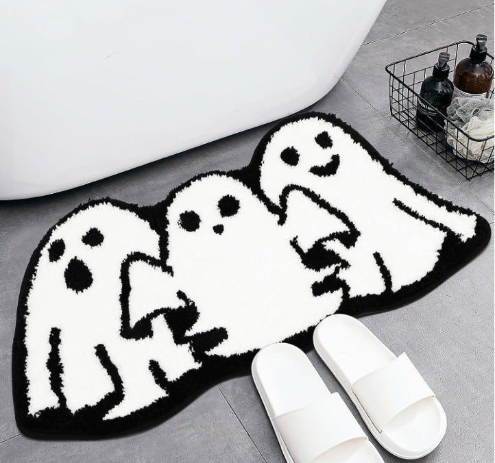 Halloween Skull Pumpkin Horror Cashmere Foot Mat